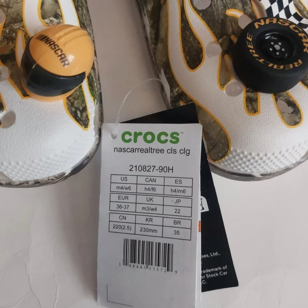 CROCS Mens Size 4 Womens 6 Nascar x Realtree Slip On Classic Clogs Shoes Camo - Picture 7 of 11
